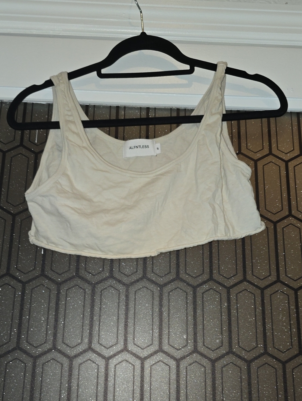 Talentless Cream Crop Tank Top